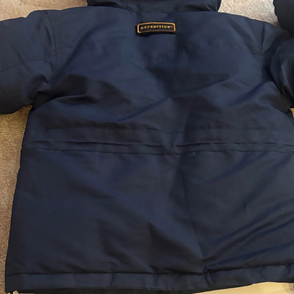 Canada Goose Navy Down Parka with Fur-Trim Hood